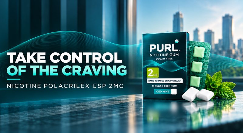 PURL Nicotine Gum 2mg. Take control of the craving. Nicotine Polacrilex USP 2mg.